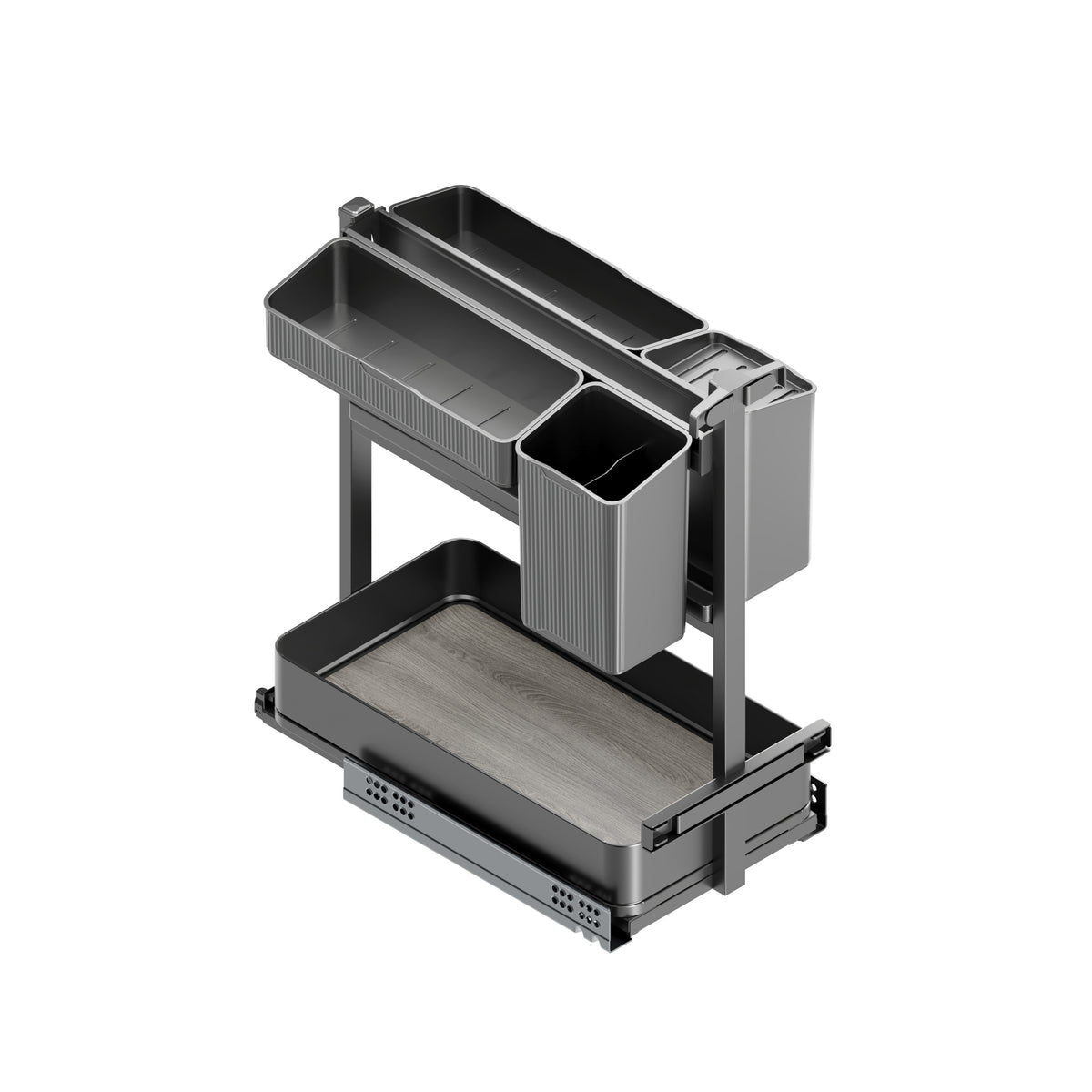 Carrello estraibile con cestelli e accessori Harmony con chiusura soft
