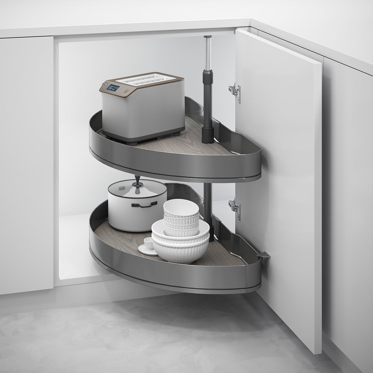 Coppia di cestelli girevoli Harmony semicircolare