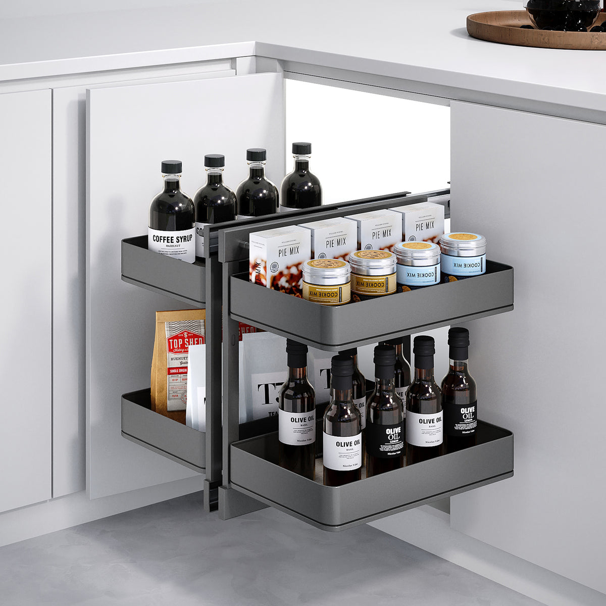 Sistema angolare articolato estraibile Harmony per mobile da cucina