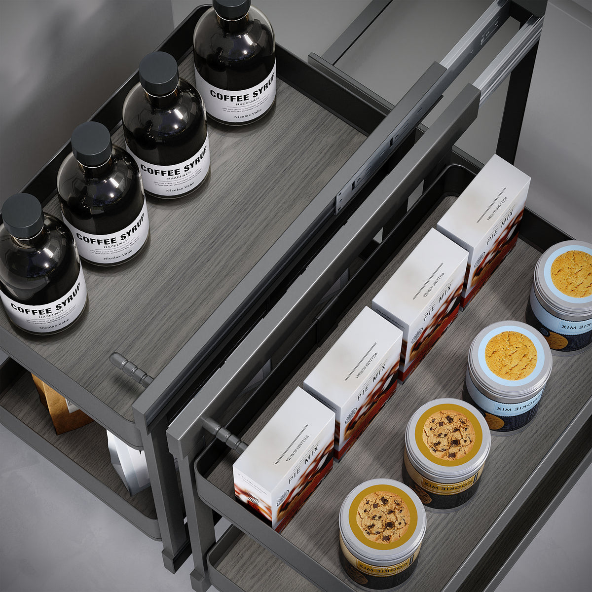 Sistema angolare articolato estraibile Harmony per mobile da cucina