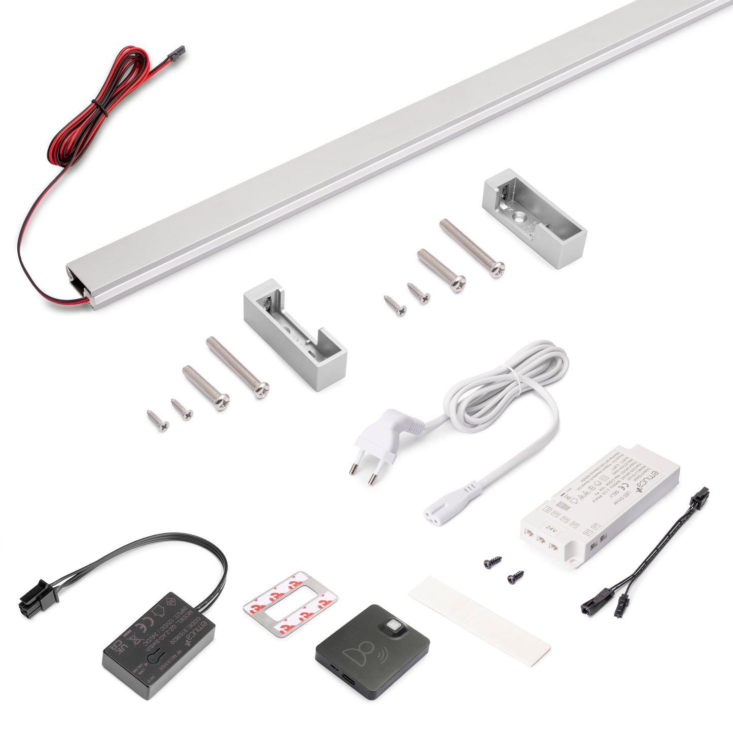 Kit barra per armadio Luxe, striscia LED 4,5x8 Neonlynx V, sensore di movimento RF Smart e convertitore Smart (24V DC)