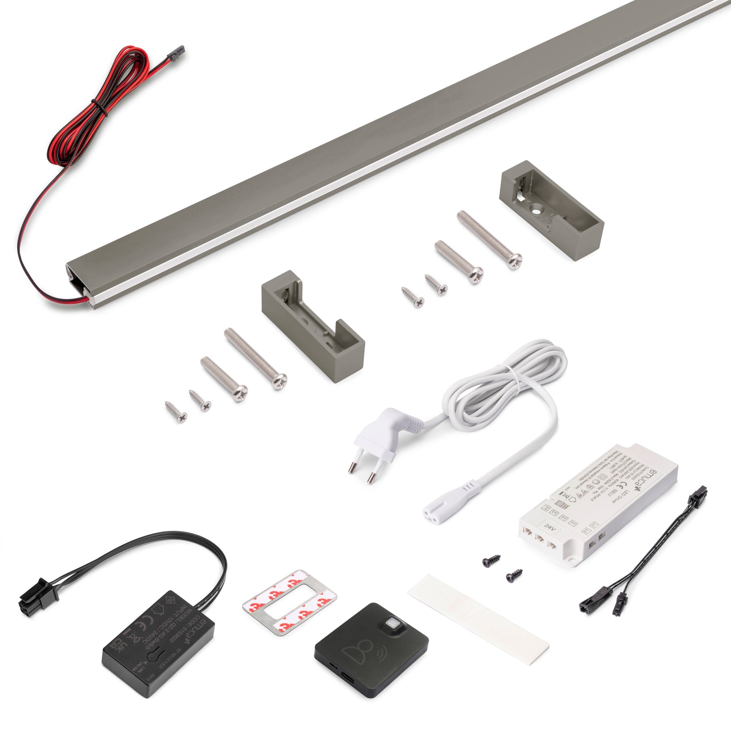 Kit barra per armadio Luxe, striscia LED 4,5x8 Neonlynx V, sensore di movimento RF Smart e convertitore Smart (24V DC)