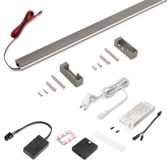 Kit barra per armadio Luxe, striscia LED 4,5x8 Neonlynx V, sensore di movimento RF Smart e convertitore Smart (24V DC)