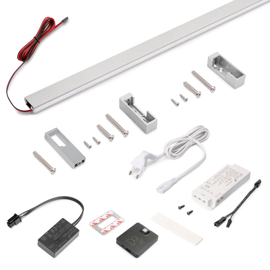 Kit barra per armadio Luxe, striscia LED 4,5x8 Neonlynx V, sensore di movimento RF Smart e convertitore Smart (24V DC)