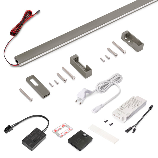 Kit barra per armadio Luxe, striscia LED 4,5x8 Neonlynx V, sensore di movimento RF Smart e convertitore Smart (24V DC)