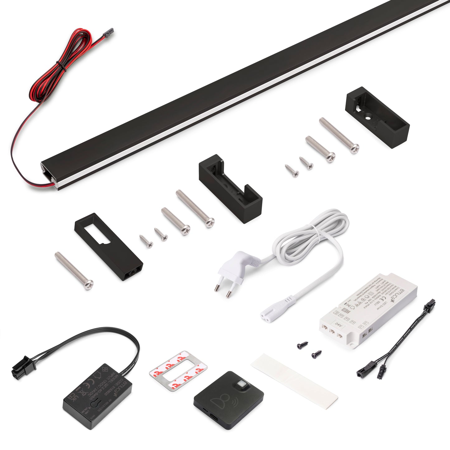 Kit barra per armadio Luxe, striscia LED 4,5x8 Neonlynx V, sensore di movimento RF Smart e convertitore Smart (24V DC)