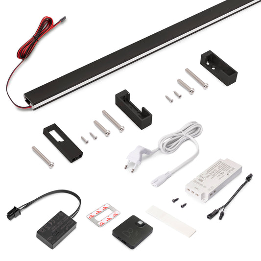 Kit barra per armadio Luxe, striscia LED 4,5x8 Neonlynx V, sensore di movimento RF Smart e convertitore Smart (24V DC)