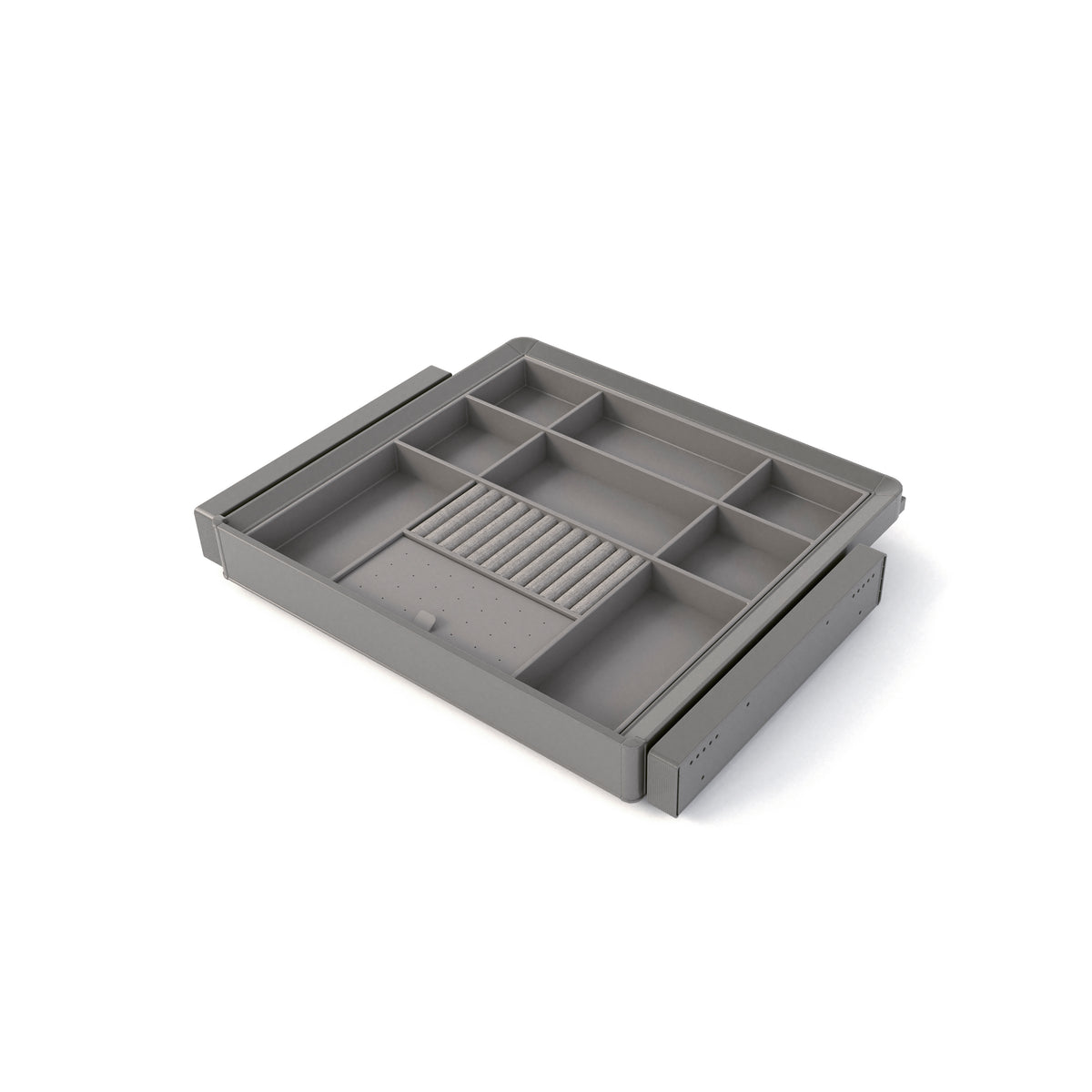 Kit cassetto organizzatore e telaio regolabile Quartz per armadi, chiusura ammortizzata e estrazione totale