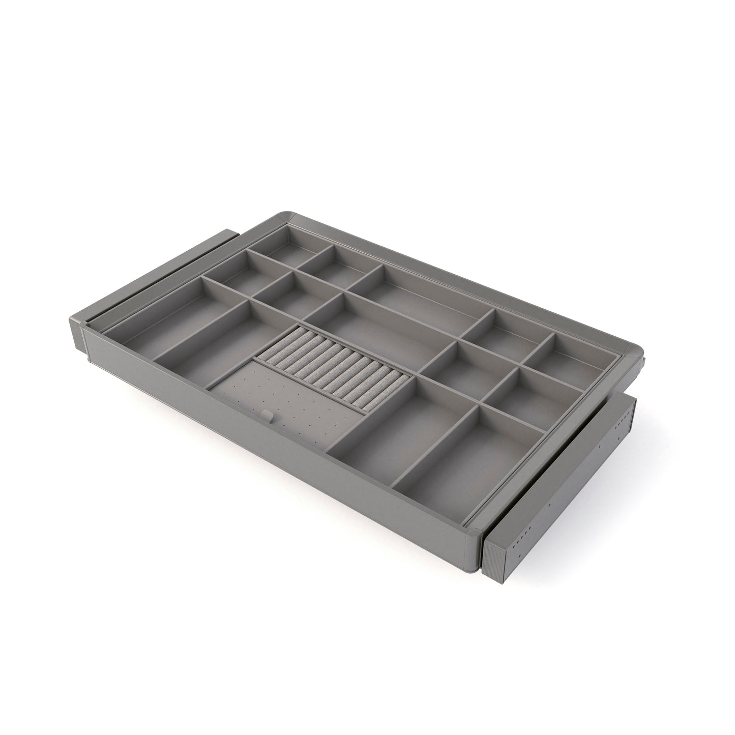 Kit cassetto organizzatore e telaio regolabile Quartz per armadi, chiusura ammortizzata e estrazione totale