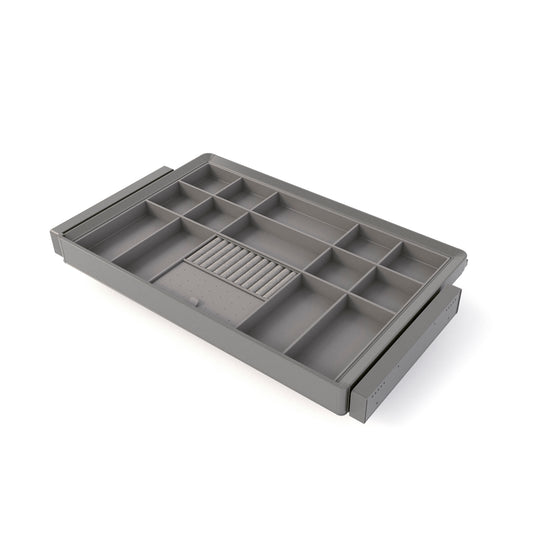 Kit cassetto organizzatore e telaio regolabile Quartz per armadi, chiusura ammortizzata e estrazione totale