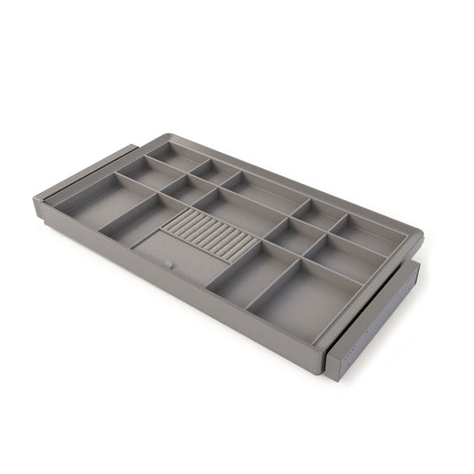 Kit cassetto organizzatore e telaio regolabile Quartz per armadi, chiusura ammortizzata e estrazione totale