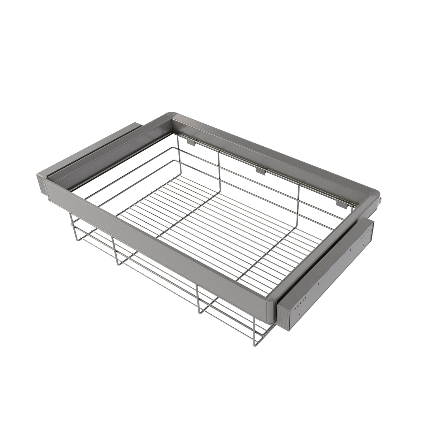 Kit cassetto in filo metallico e telaio regolabile Quartz per armadi, chiusura ammortizzata e estrazione totale
