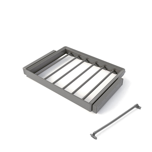 Kit portapantaloni a 7 aste e telaio regolabile Quartz per armadi, chiusura ammortizzata e estrazione totale