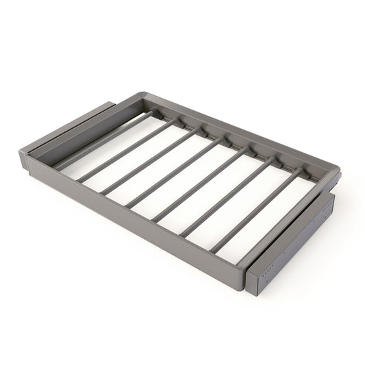 Kit portapantaloni a 7 aste e telaio regolabile Quartz per armadi, chiusura ammortizzata e estrazione totale