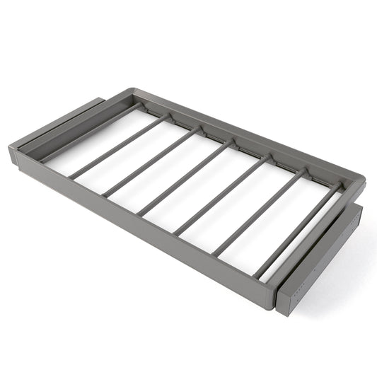 Kit portapantaloni a 7 aste e telaio regolabile Quartz per armadi, chiusura ammortizzata e estrazione totale