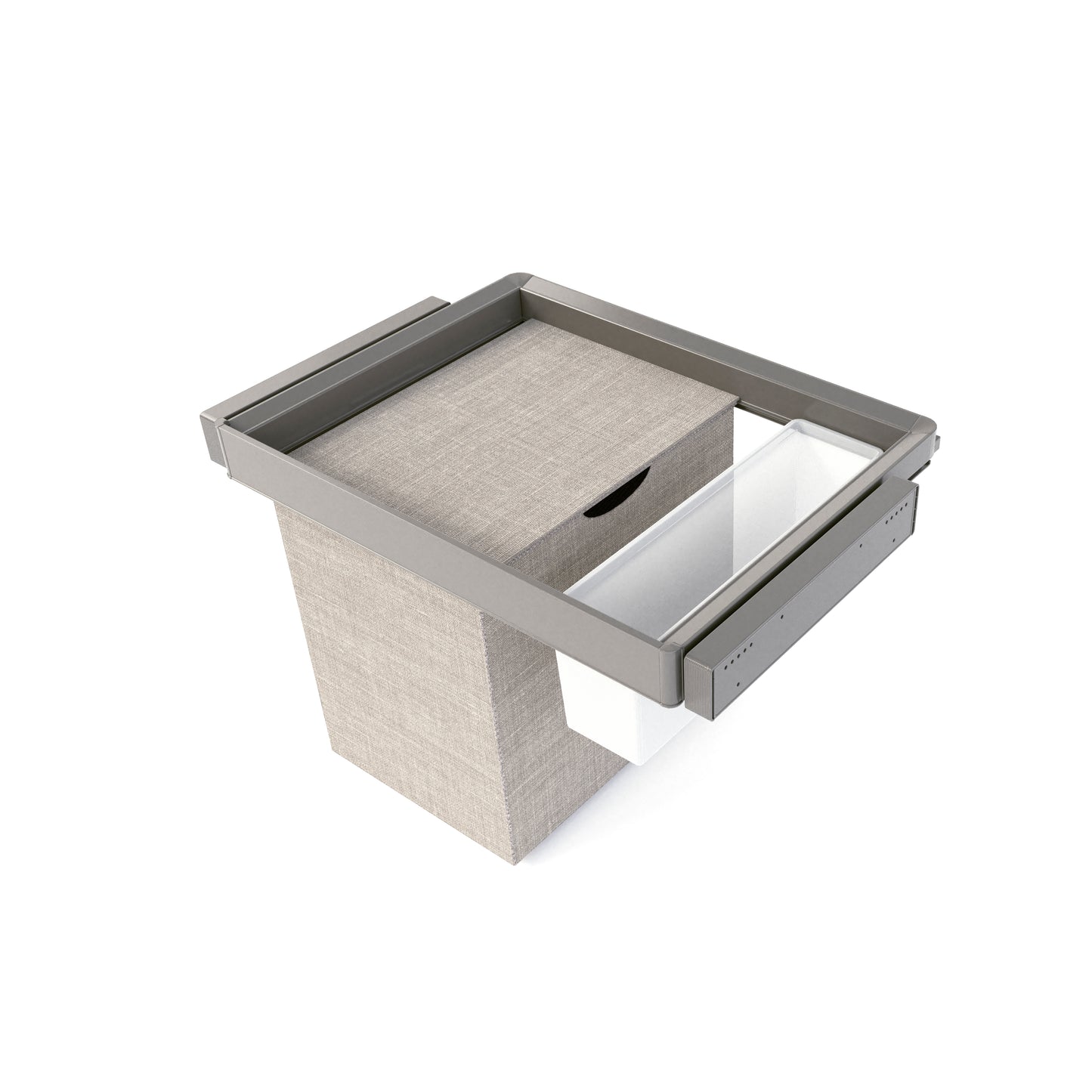 Kit di ripiano ausiliario, cestello e telaio regolabile Quartz per armadi, chiusura ammortizzata e estrazione totale