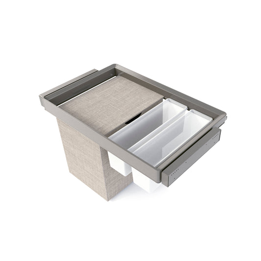 Kit di ripiano ausiliario, cestello e telaio regolabile Quartz per armadi, chiusura ammortizzata e estrazione totale