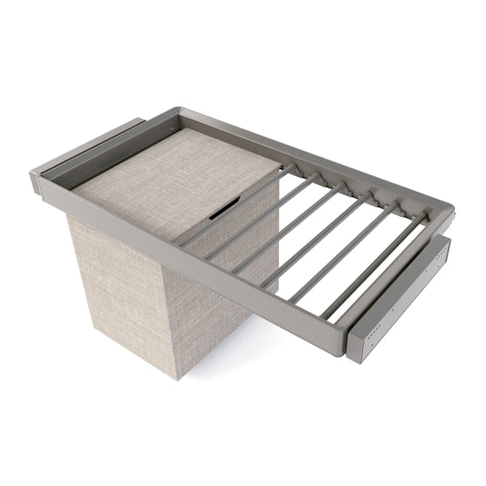 Kit portapantaloni a 7 aste, cestello e telaio regolabile Quartz per armadi, chiusura ammortizzata e estrazione totale