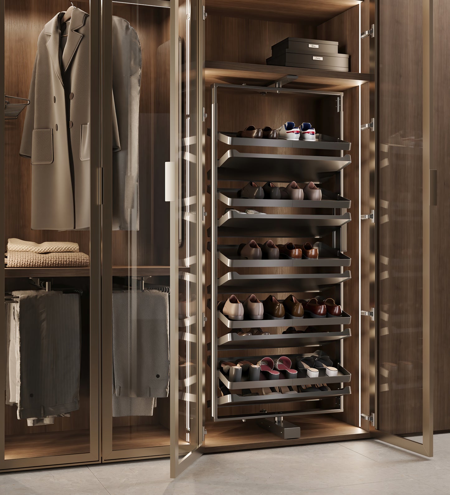 Porta scarpe girevole per interni armadio Quartz