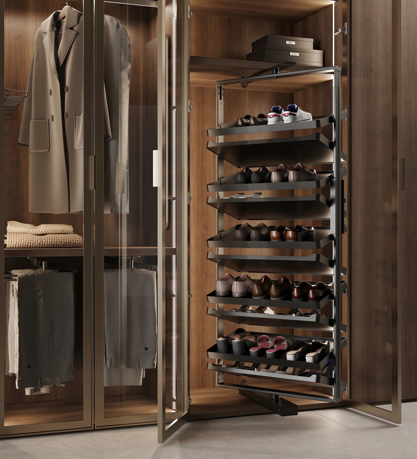 Porta scarpe girevole per interni armadio Quartz