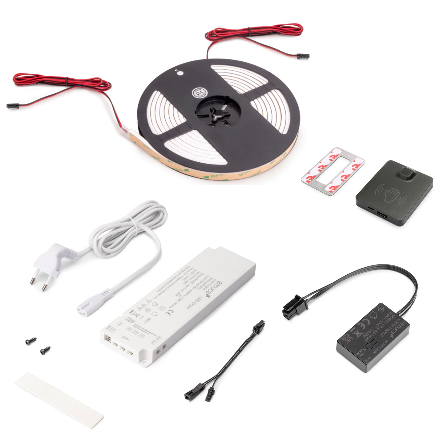 Kit striscia LED Neonlynx H 12x5 per cucina, con sensore switch di prossimità RF Smart e convertitore Smart (24V DC)