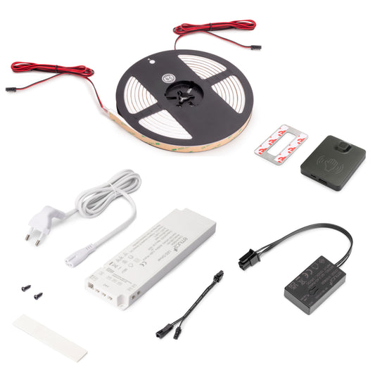 Kit striscia LED Neonlynx H 12x5 per cucina, con sensore switch di prossimità RF Smart e convertitore Smart (24V DC)