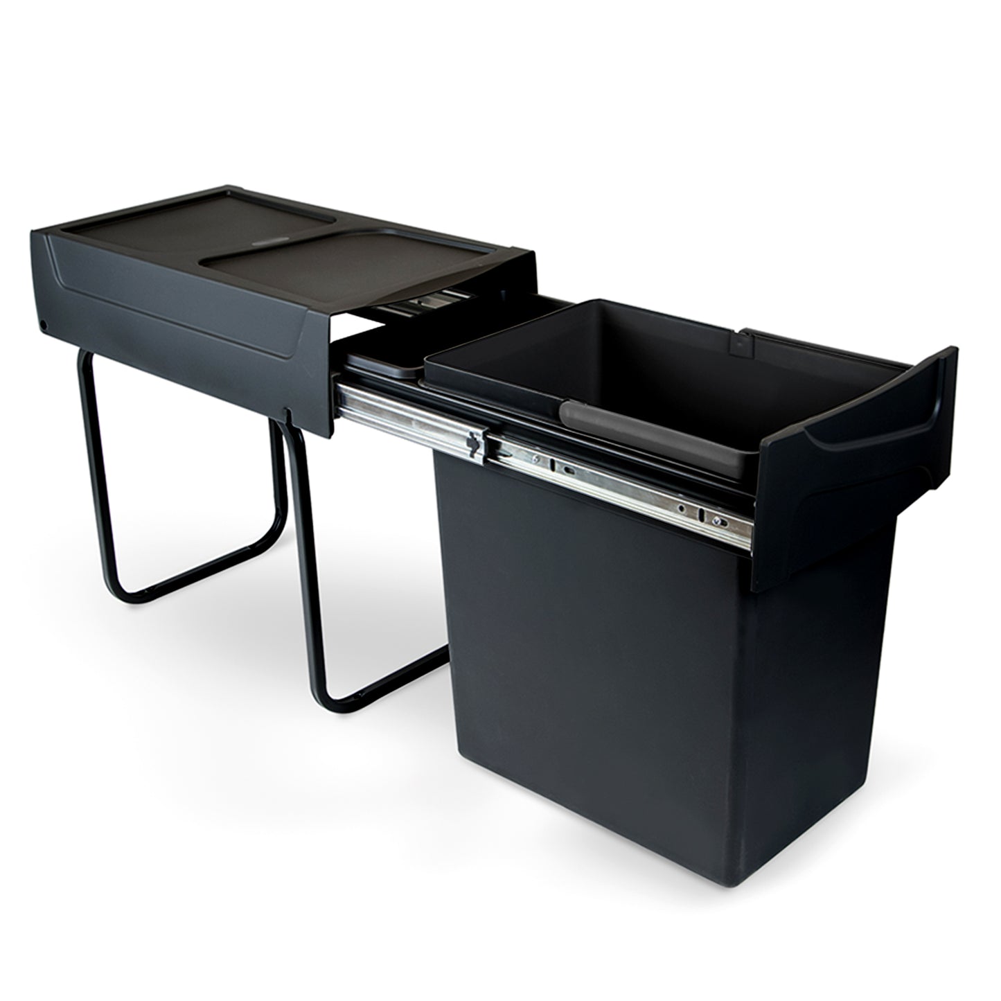 Pattumiera per raccolta differenziata da 20 L Recycle per cucina, fissaggio inferiore, estrazione manuale