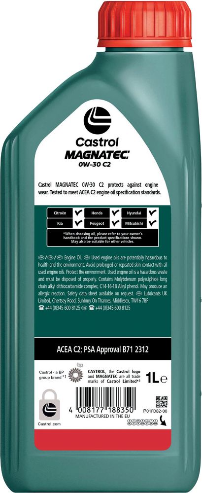 Castrol Magnatec C2 0W-30 ACEA C2 1L Sintetico Olio Motore Lubrificante Auto