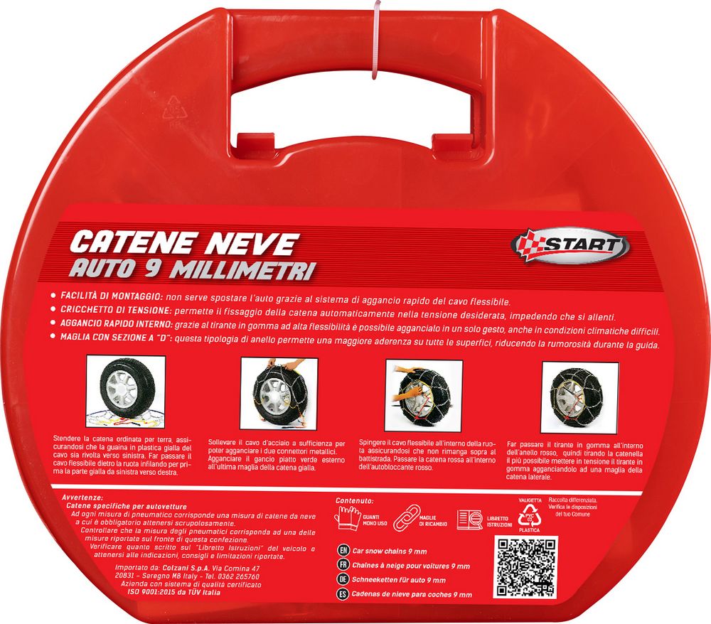 Set due pezzi catene da neve spessore 9mm gruppo 120