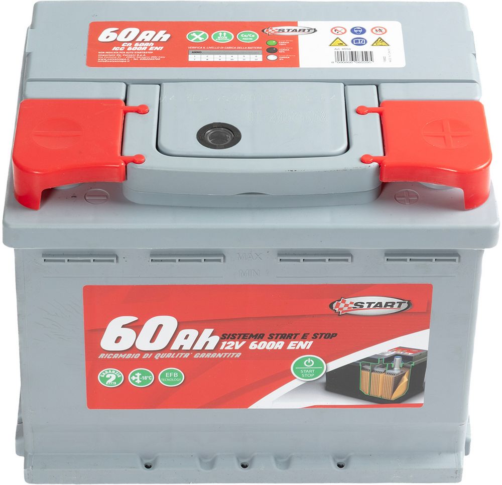 START Batteria Stop 60AH 12V 540A EN1 sigillata polo positivo sinistro EFB