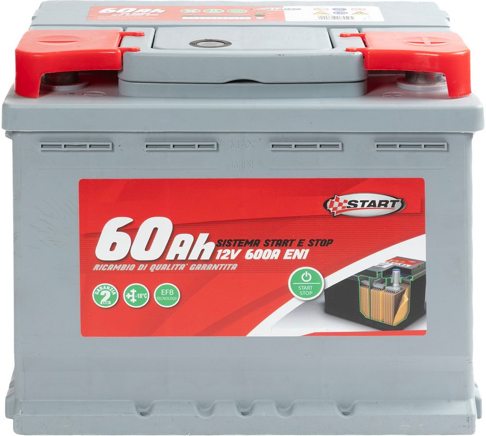 START Batteria Stop 60AH 12V 540A EN1 sigillata polo positivo sinistro EFB