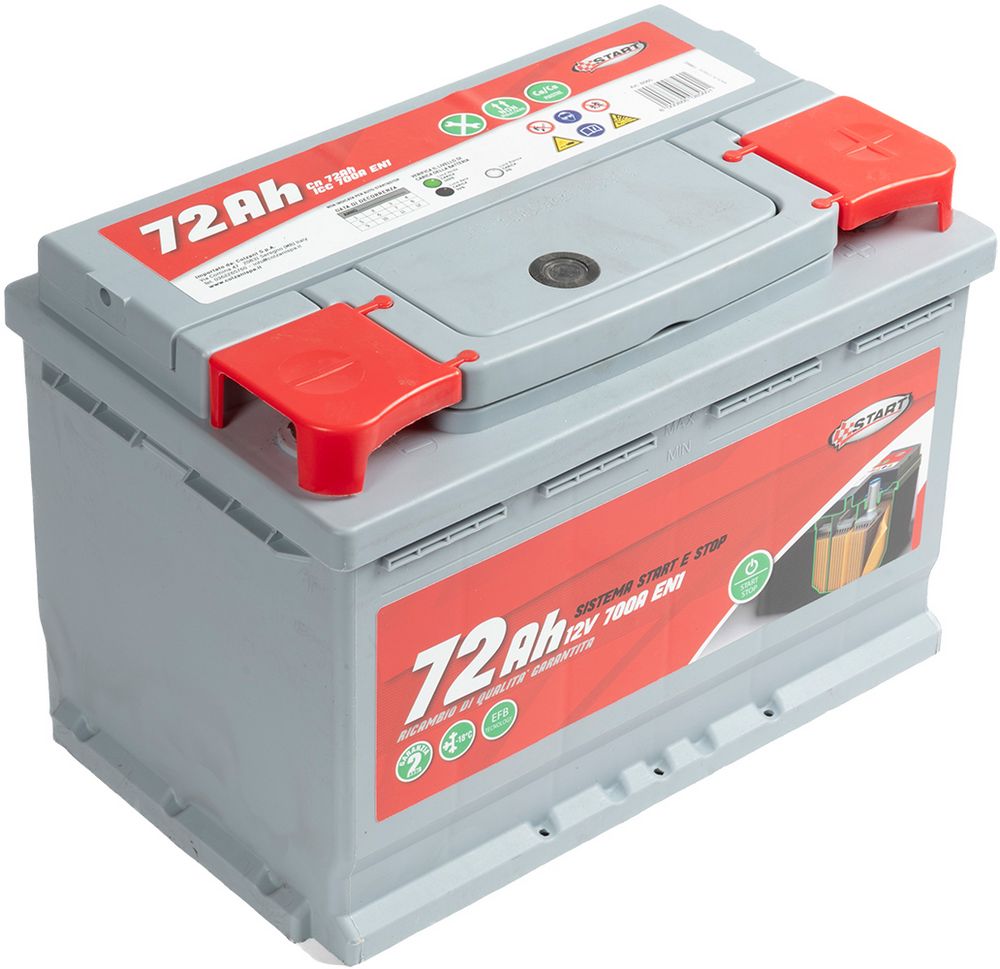 START Batteria Stop 72AH 12V 700A EN1 sigillata polo positivo destro Originale