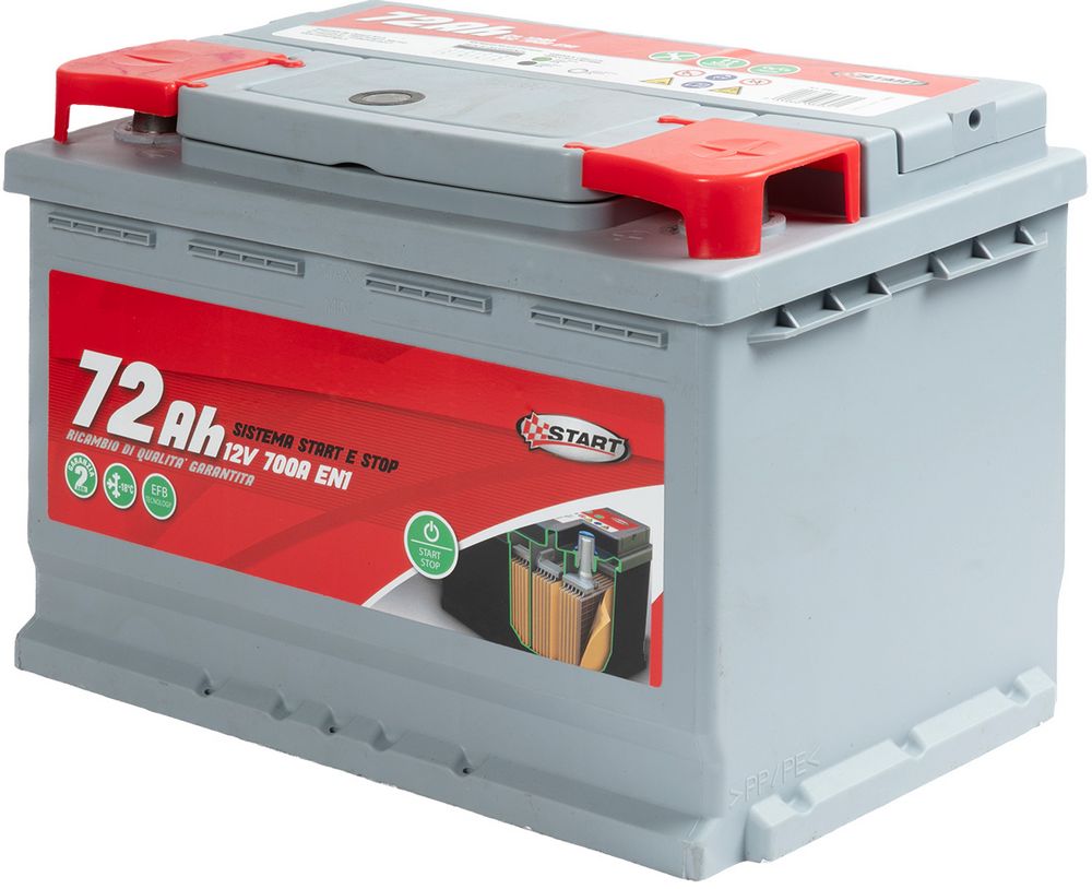 START Batteria Stop 72AH 12V 700A EN1 sigillata polo positivo destro Originale