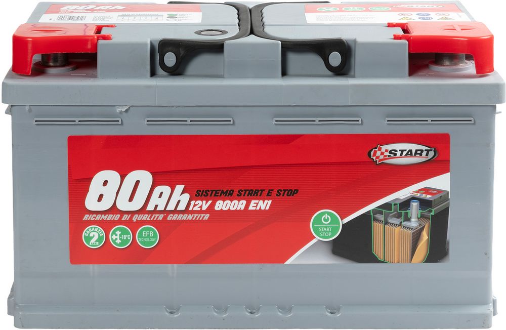 Batteria Stop&Start 80AH 12V 720A (EN1) sigillata polo destro Cassetta L3