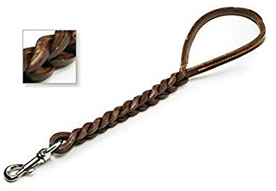 PET GUINZAGLIO CUOIO TRECCIA DOPPIA CM.75