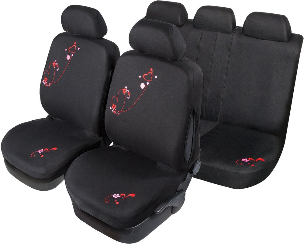 START Set Completo Coprisedili Glamour Universale nero- rosso Originale
