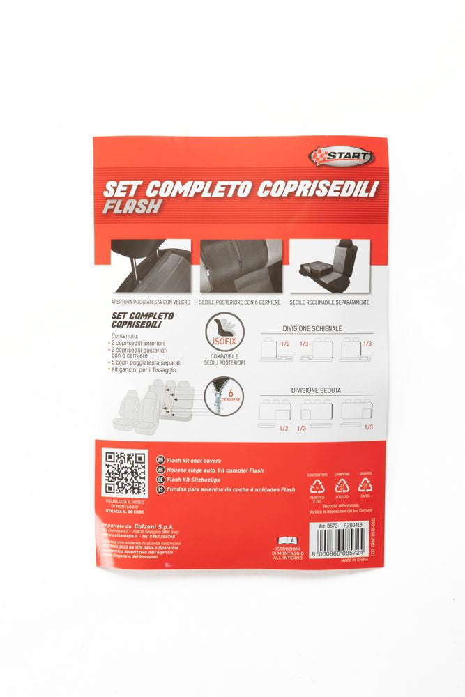 START Set Completo Coprisedili Flash Universale nero-grigio Originale Resistente