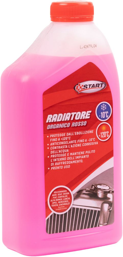 START Liquido radiatore rosso 1L antigelo -10C per motori benzina e diesel