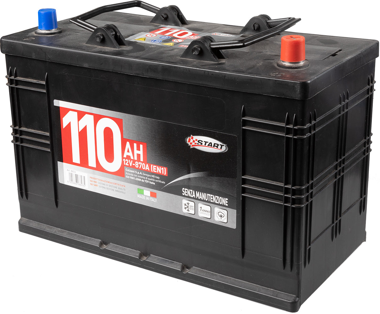 Batteria per autocarro e trattori 110Ah 12V 750A polo positivo destro