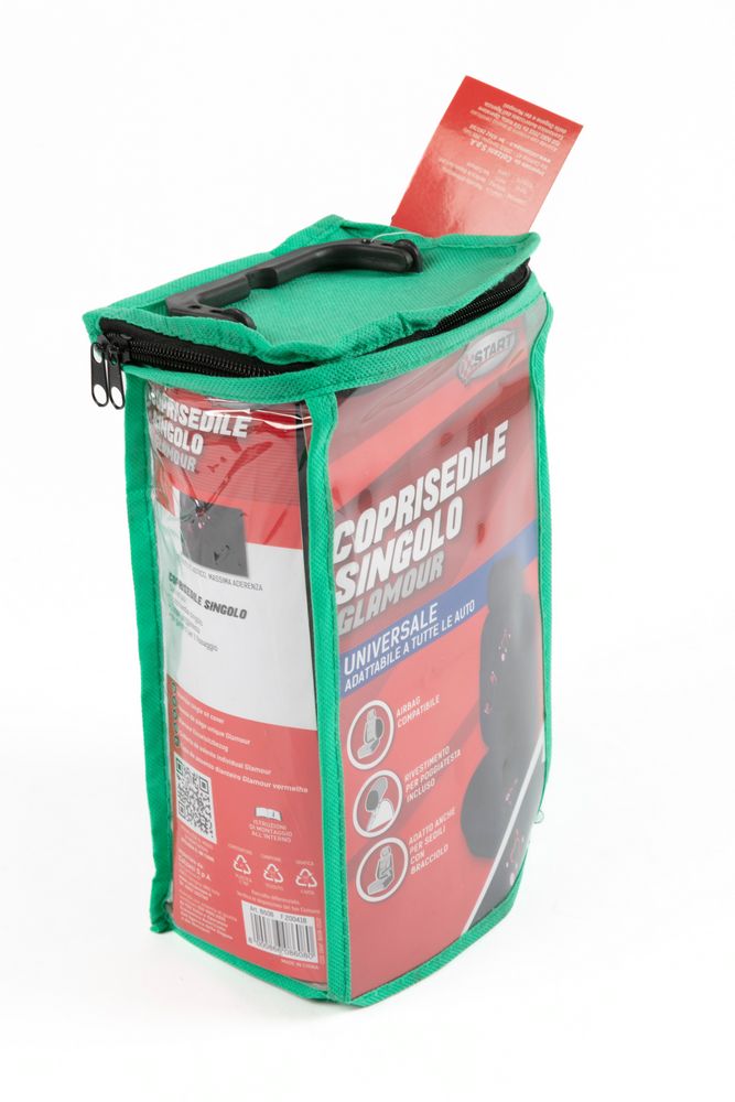 START Glamour Coprisedile Singolo anteriore Universale nero-rosso