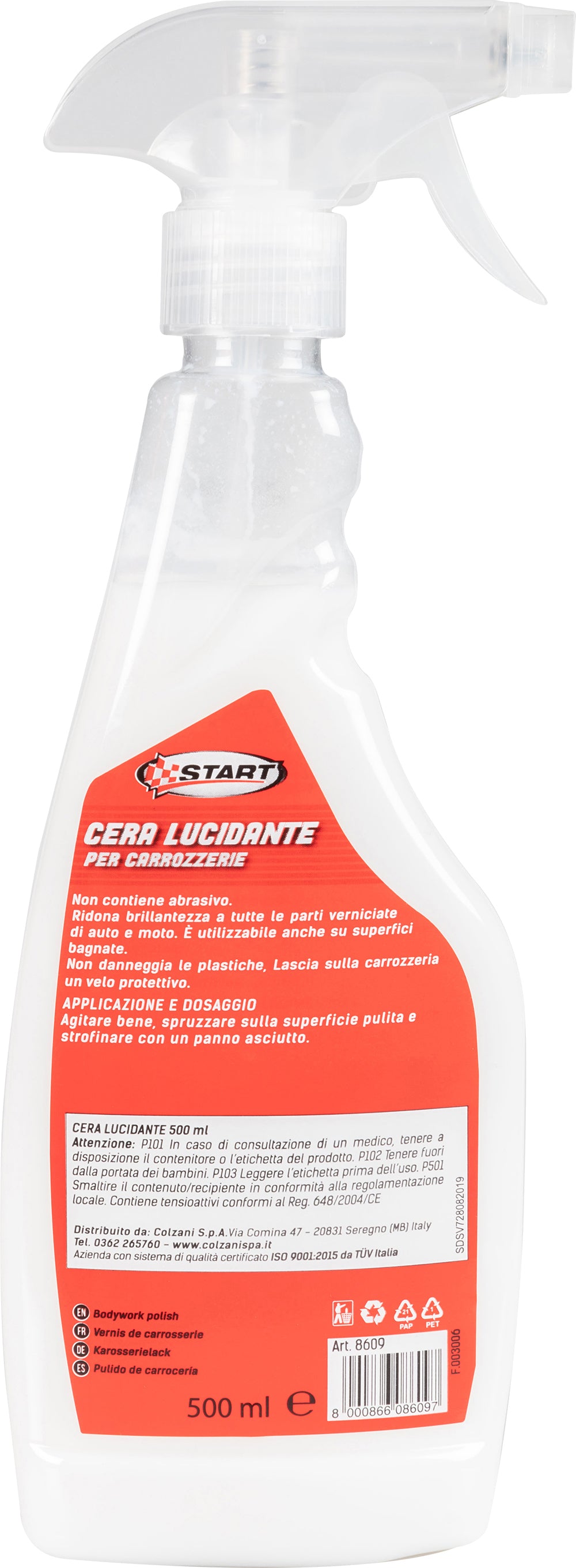 Cera lucidante carrozzerie auto 500ml