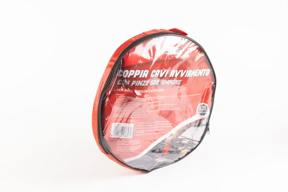 Cavi Batteria 500AH 4,25MT con Pinze Isolate  Avviamento Sicuro e Veloce