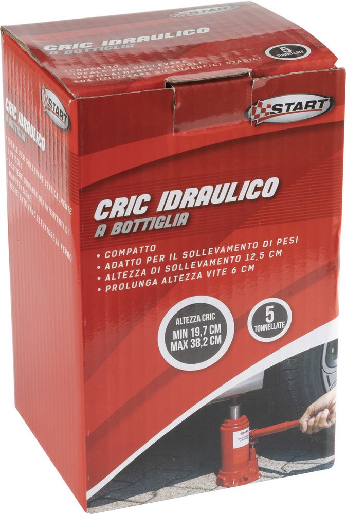 START Crick Idraulico a Bottiglia 6T - Sollevamento da 18,5 cm a 35,5 cm