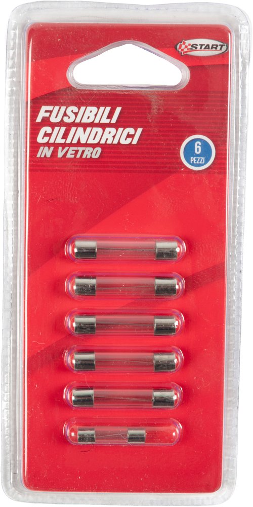 START Fusibili cilindrici auto 6 pezzi Accessorio Originale Uso Quotidiano
