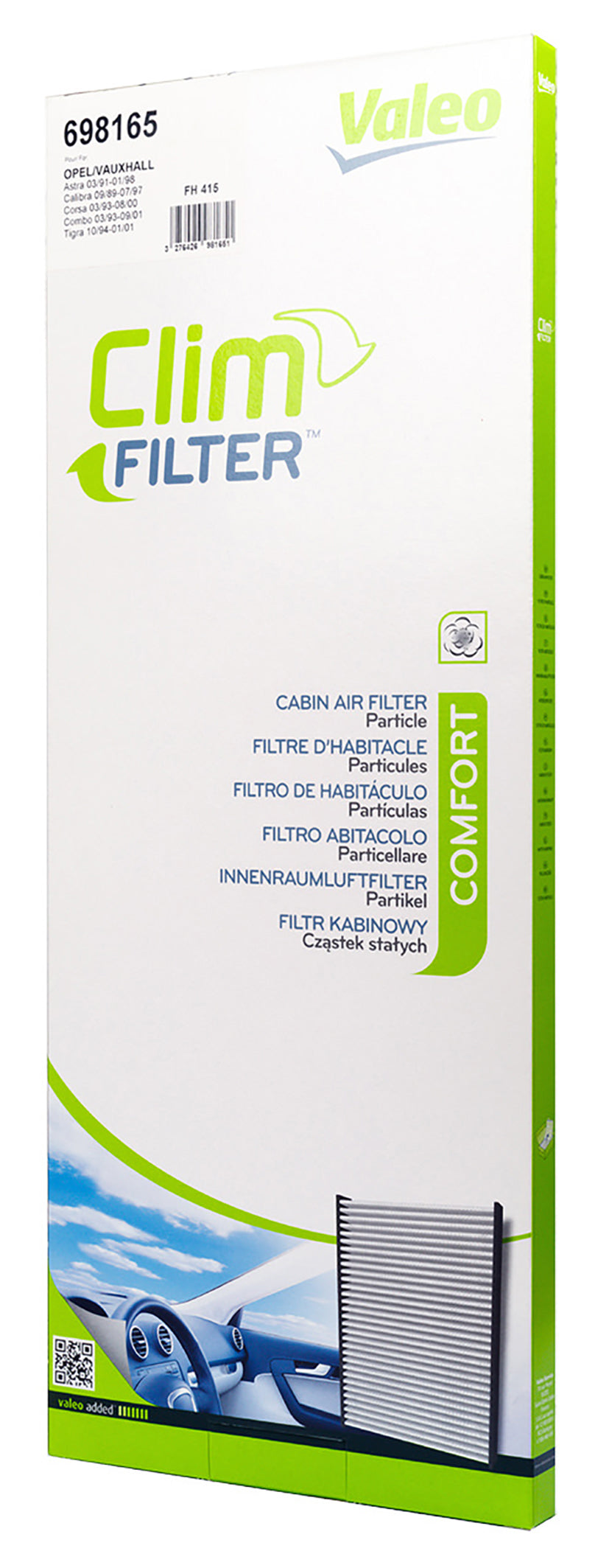 VALEO Filtro Abitacolo auto Astra Corsa B Calibra Combo F&G e Tigra