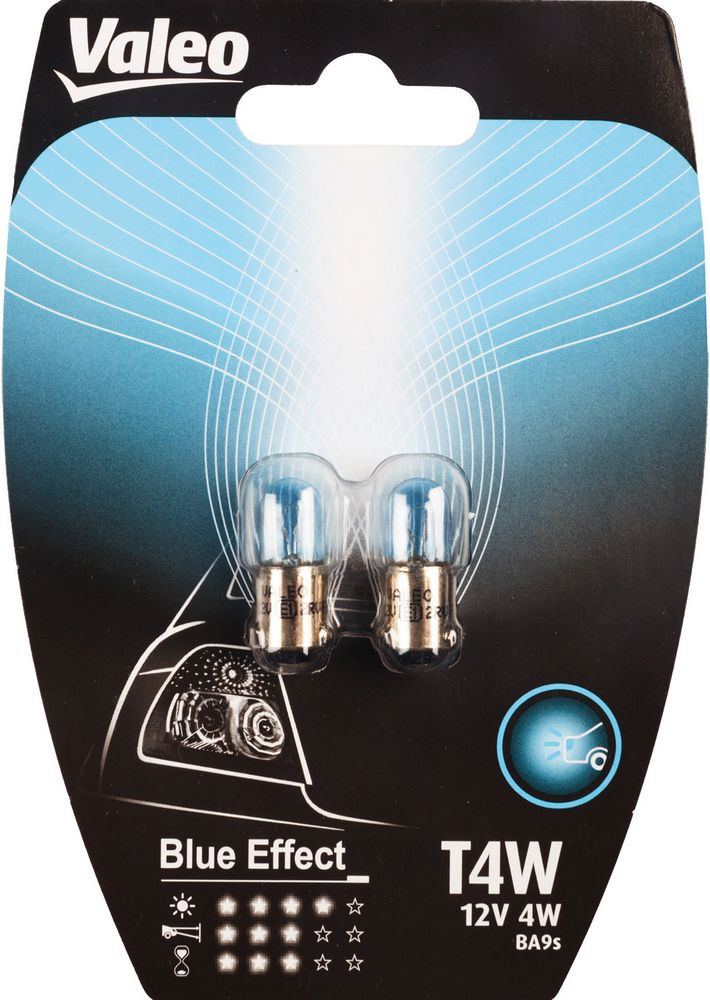 VALEO T4W coppia lampade auto 12V 4W Blue effect attacco BA9s