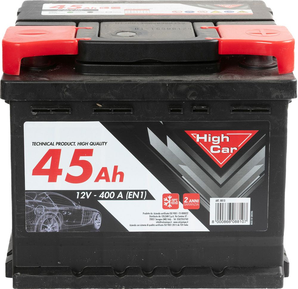 Batteria Auto da 45AH 400A 12V polo positivo destro cassetta L1