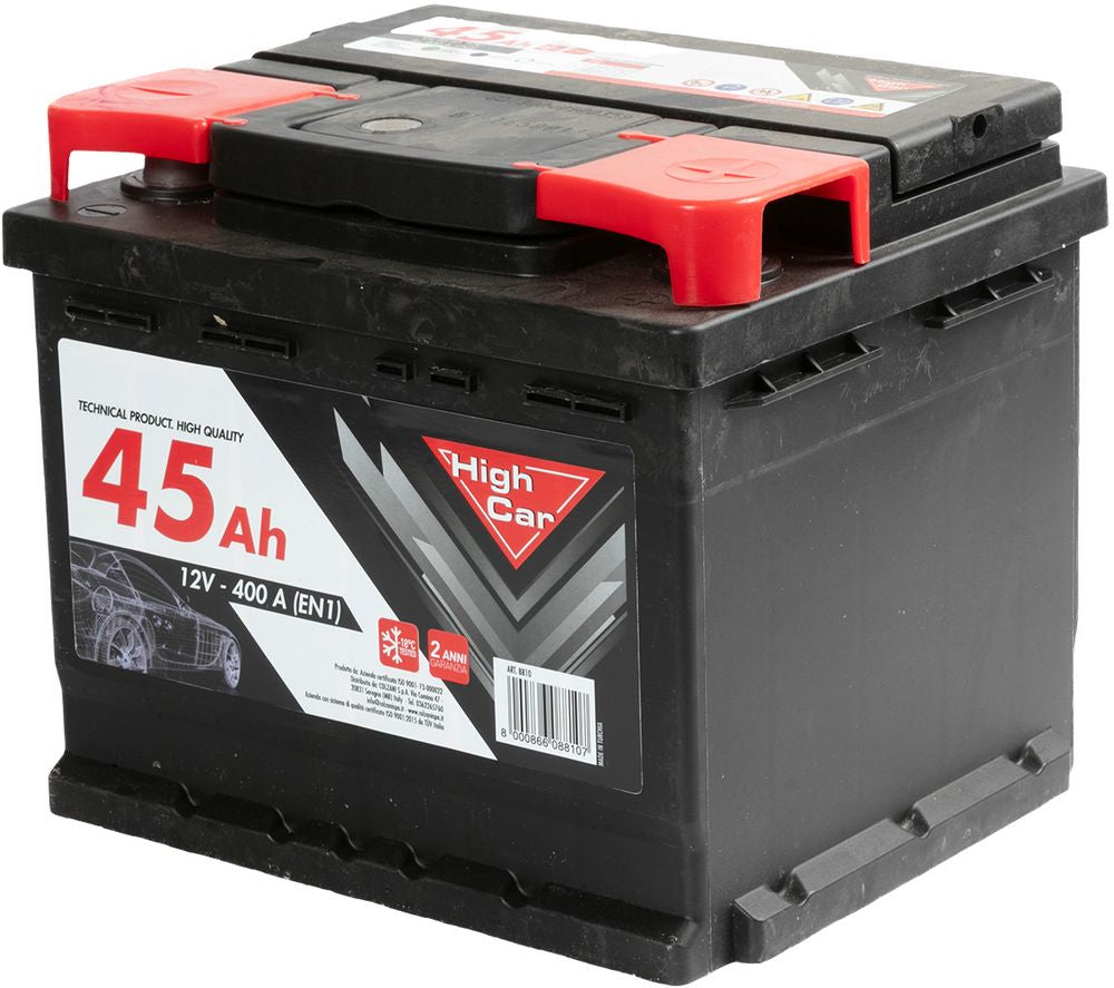 HIGH CAR Batteria Auto da 45AH 400A 12V polo positivo destro cassetta L1
