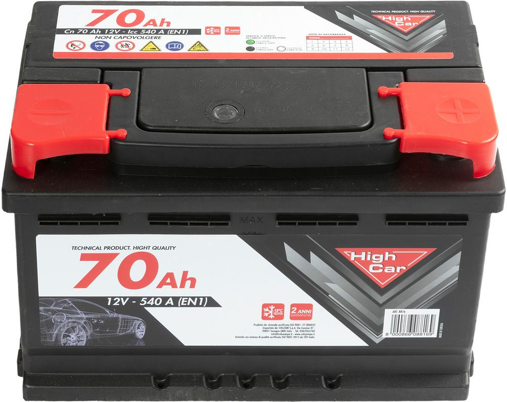 Batteria Auto da 70AH 540A 12V polo positivo destro cassetta L3B