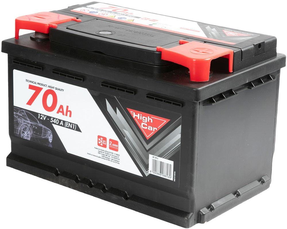 HIGH CAR Batteria Auto da 70AH 540A 12V polo positivo destro cassetta L3B